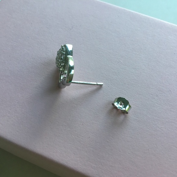 Sterling Silver Cz Heart Earrings - Picture 7 of 16